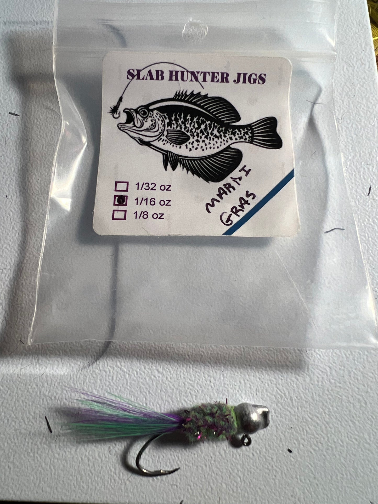 Custom Hand Tied Crappie - Mardi Gras
