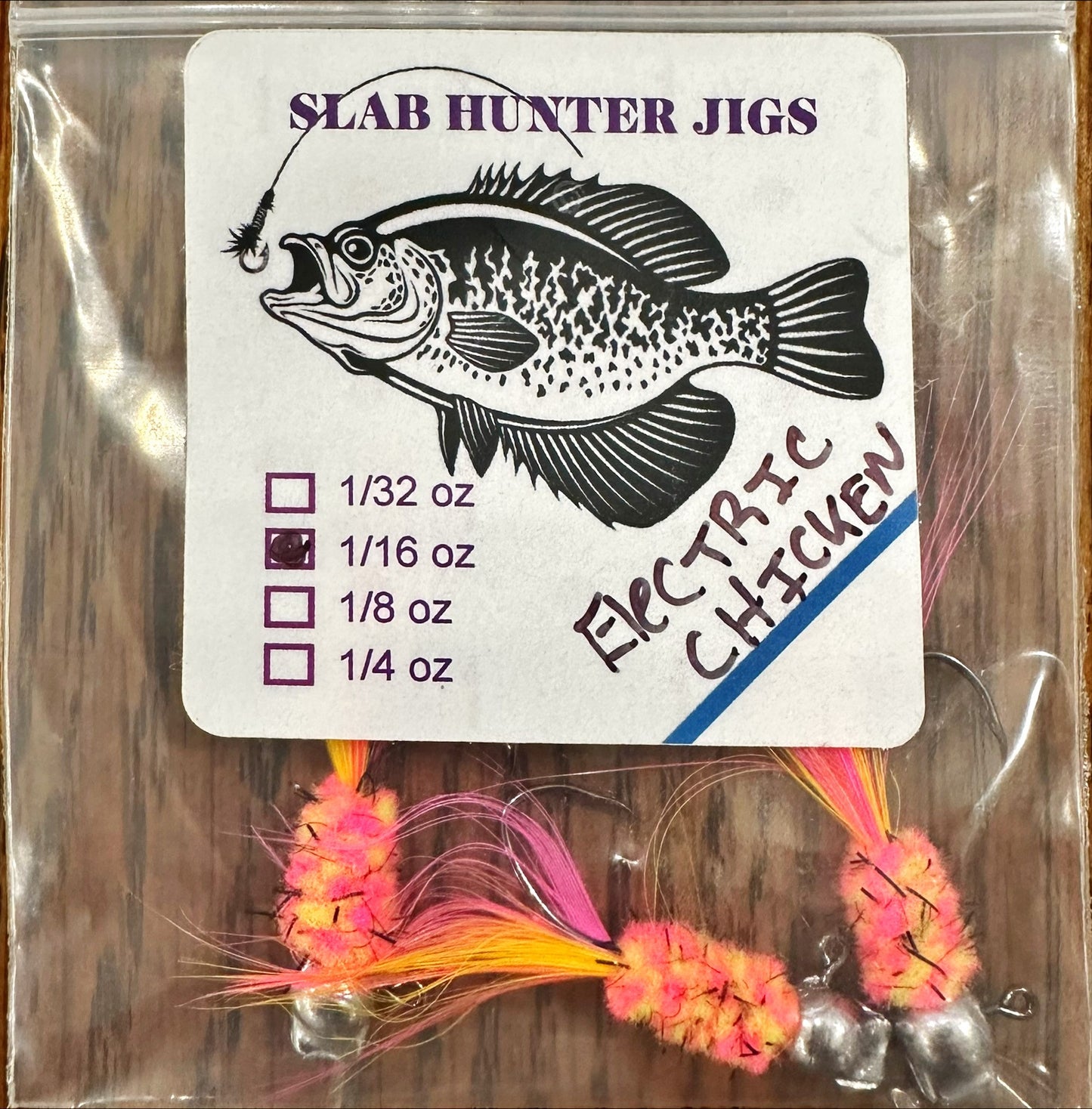Custom Hand Tied Crappie - Electric Chicken